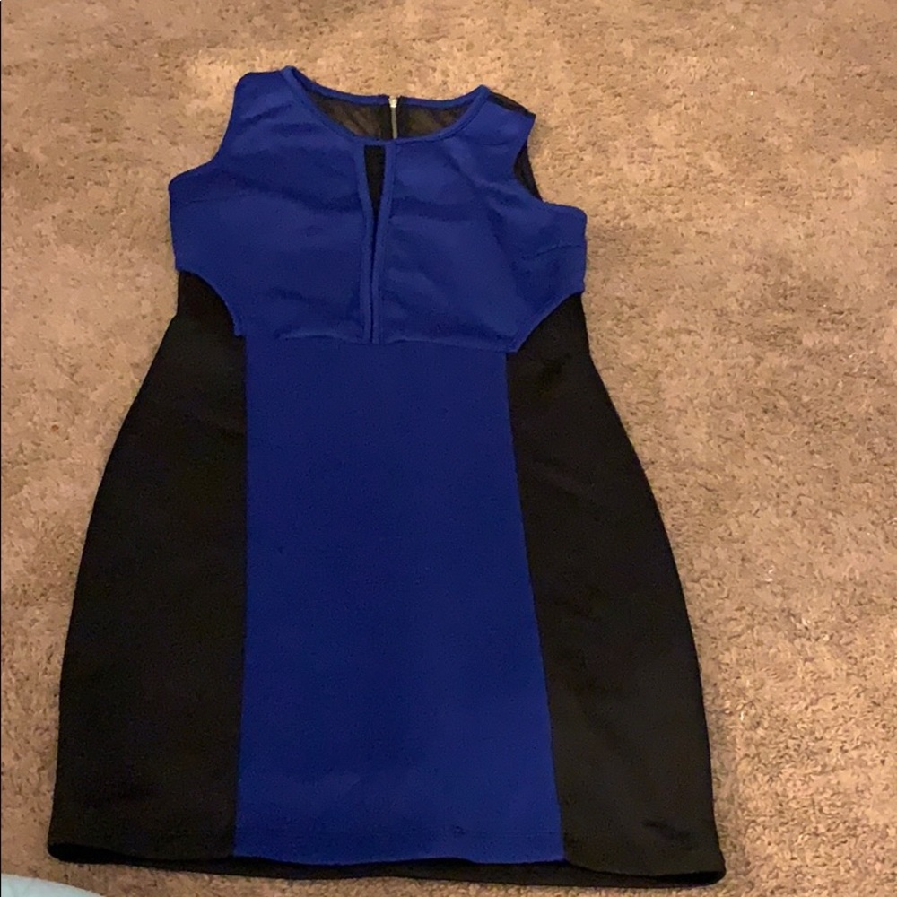 Blue and black dress